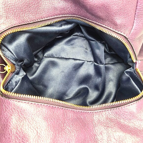 Coach Madison Phoebe 2013 Plum Purple Pebbled Leather Shoulder Bag 26421 - Picture 12 of 13